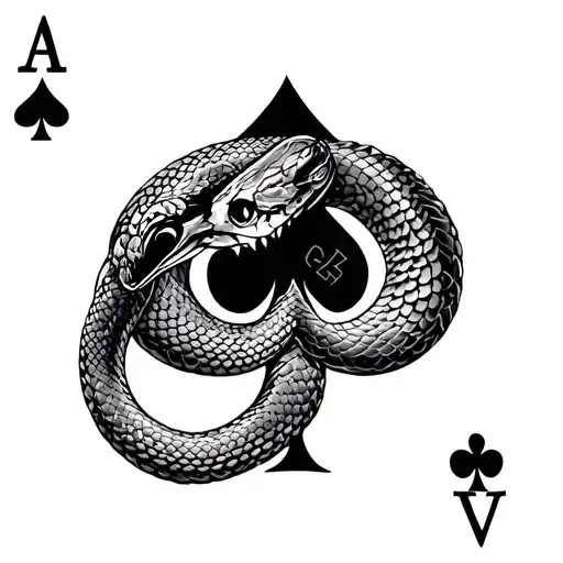 Ace Of Spades With Snake