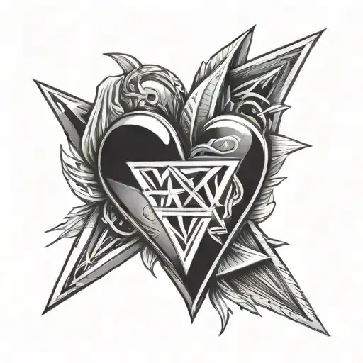 Heart Symbol And Triangle Intertwined