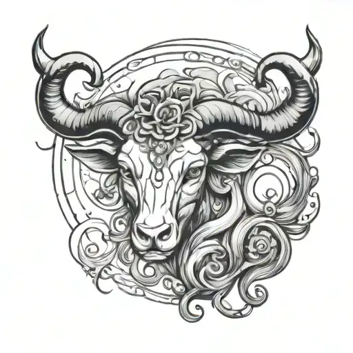 Goddess Strong Moon Grunge Taurus Zodiac Symbol