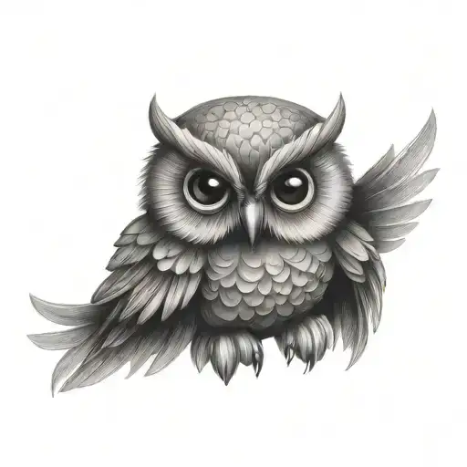 Owl With Wings Around Baby