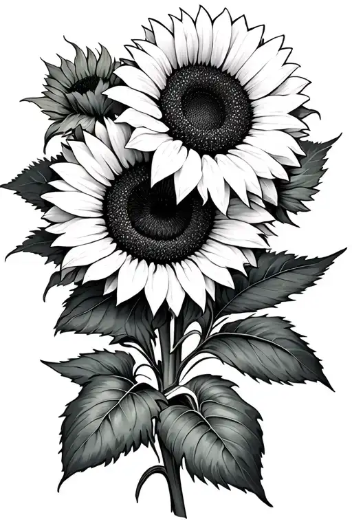 Sunflowers Long Greens Stems