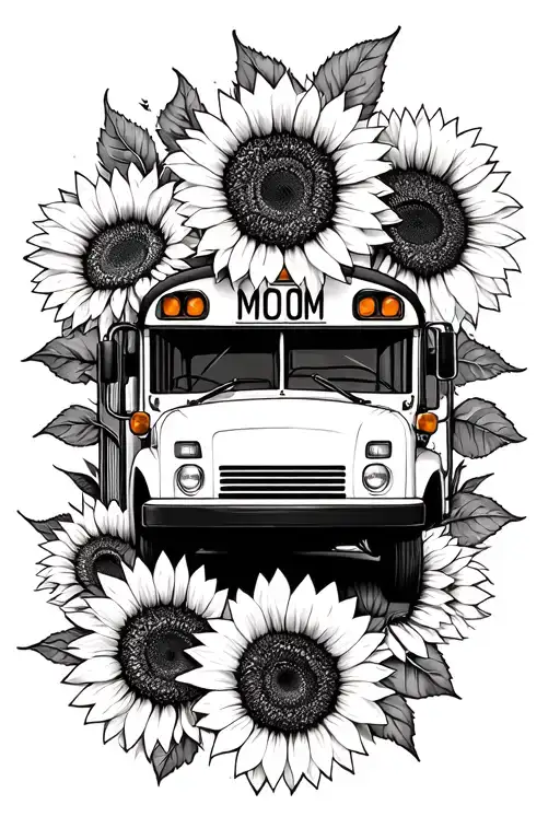 Sunflowers And School Bus Ipad Mom