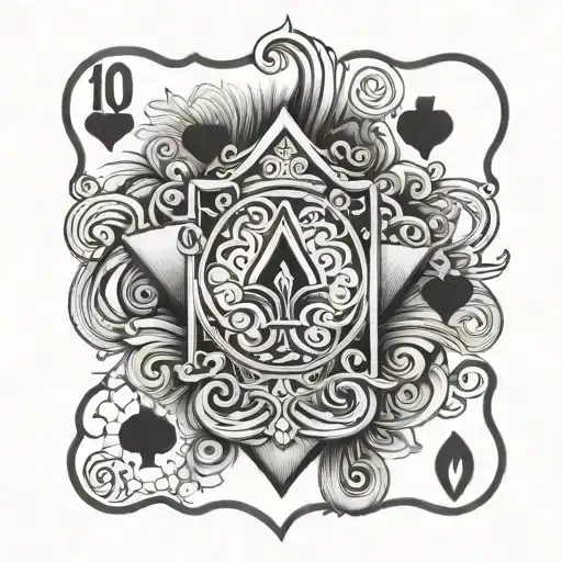 Tattoo Of Playing Cards 6 To 10 Of Hearts Playing Card