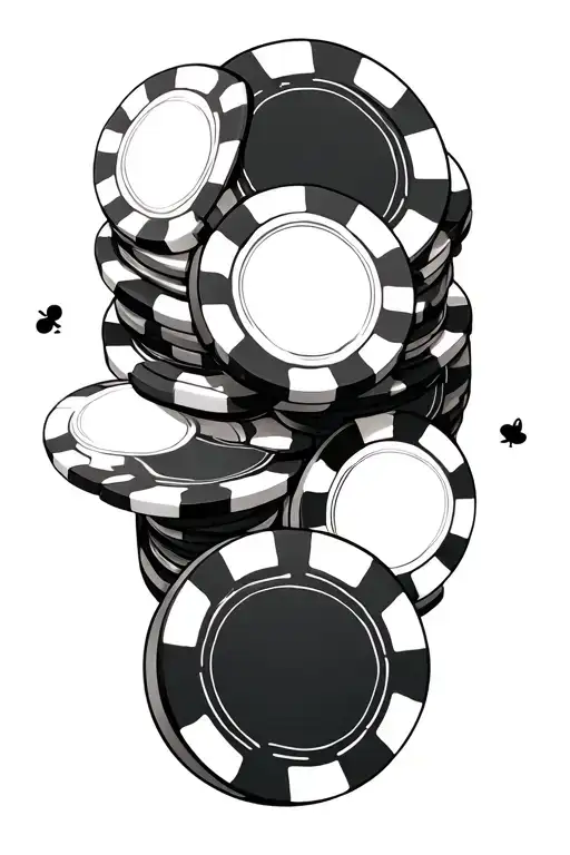 Poker Chips Scattered