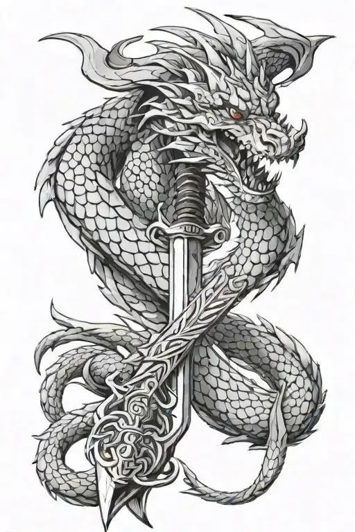 Dragon Wrapped Round Sword