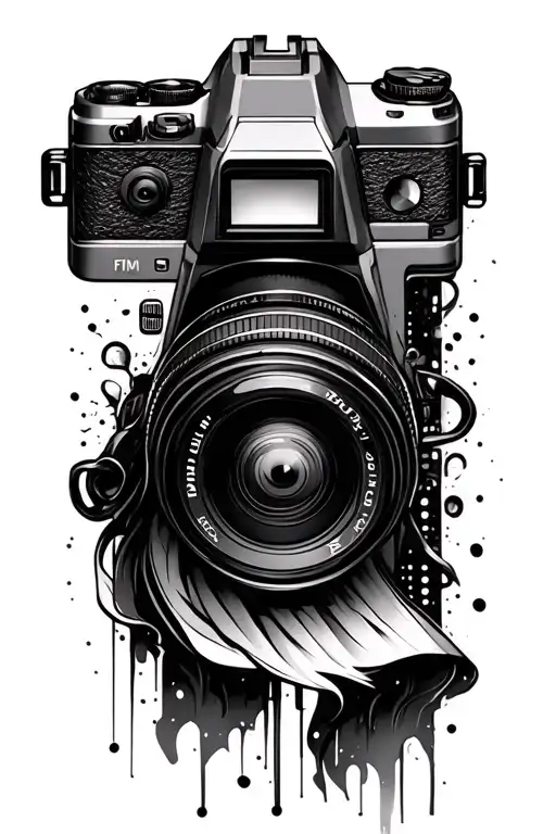 A Digital Camera With A Fim Strip Coming Out The Side Where Memories Will Be Completed In Time