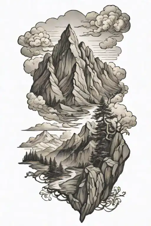 Detailed Mountain Scene