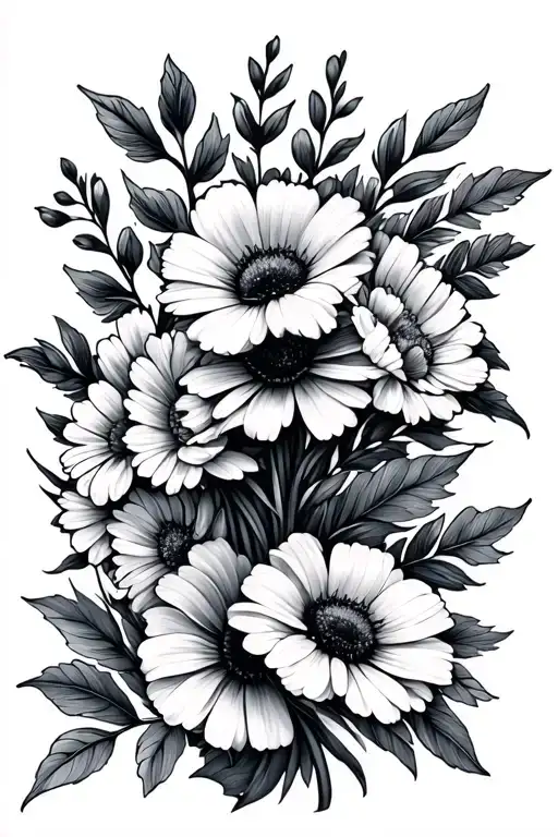 Fine Line September October December Birth Flower Boquet