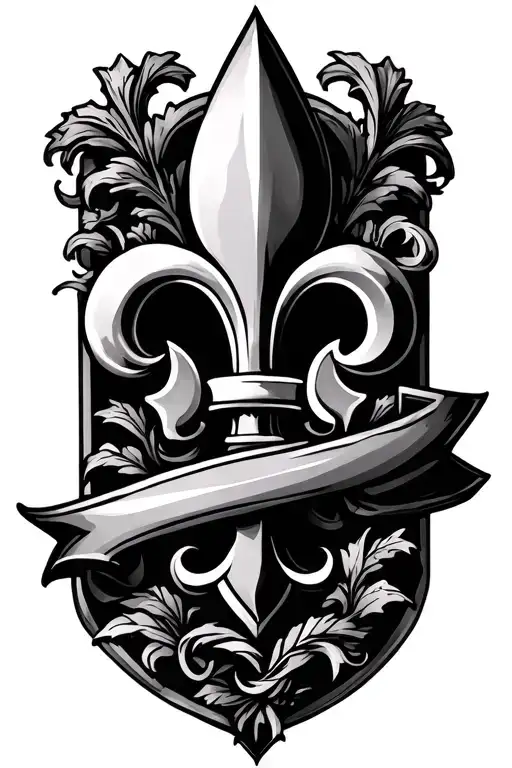 Flur De Lis With Banner