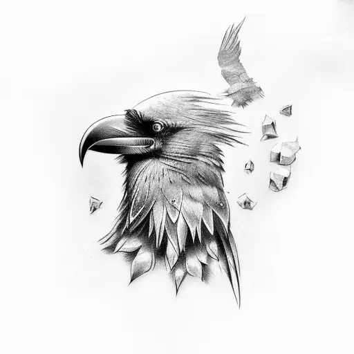 Old Nordic Style Raven