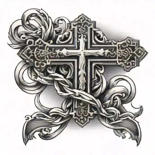 Cross With Bible Verse Intertwined Representing