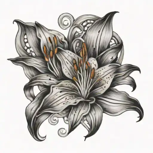 Lily And Heart Intertwined