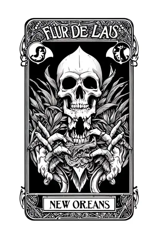 Flur De Lis Tarot Card Featuring New Orleans Street Scene