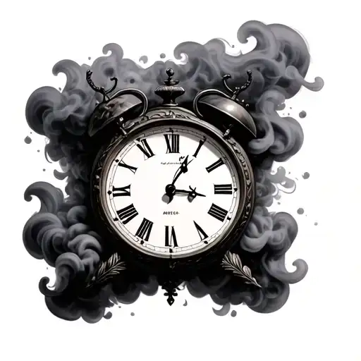 Clock Surrounded By Smoke