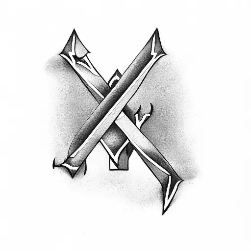 The Letter X Stuck By A Dagger