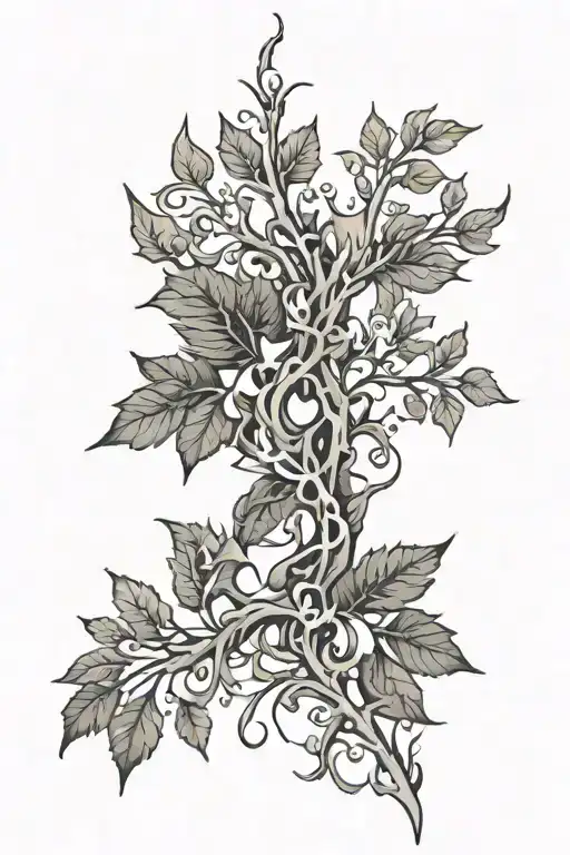 Word And Thorn Branches Shaped Like