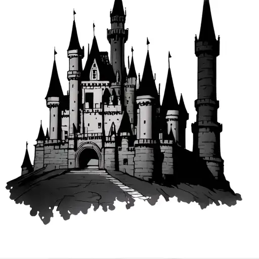 Disney Castle Under Bust Colour Cartoon
