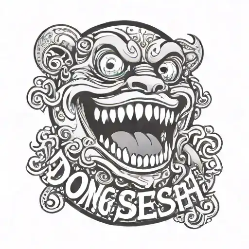 Smile With The Word Dong Sesh As The Eyes And Shenanigans As The Mouth