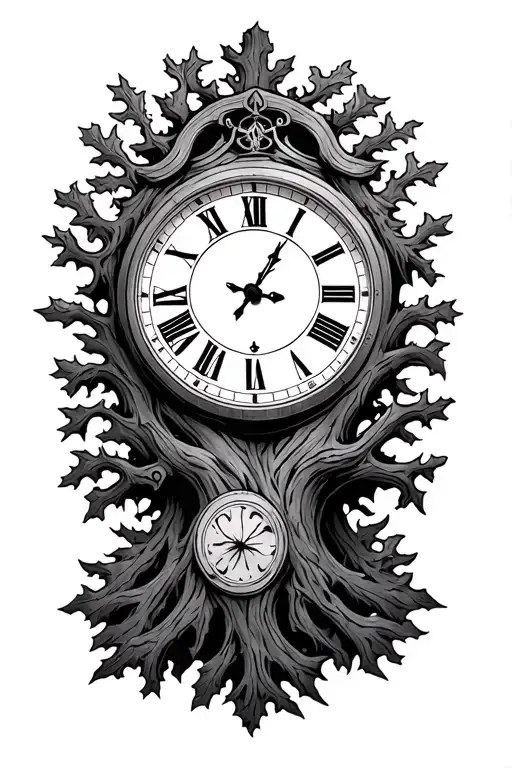 Oak Tre With A Grand Father Clock Inside