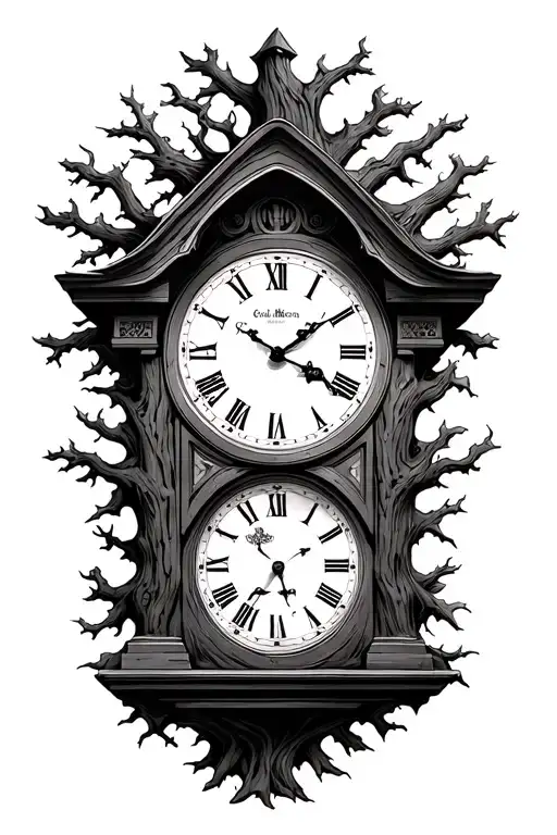 Oak Tre With A Grand Father Clock Inside