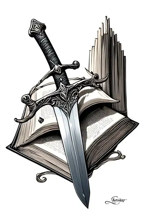 Sword Going Through A Book