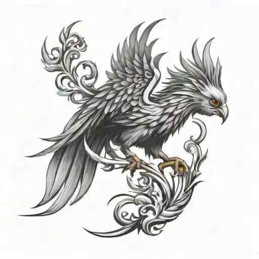 Phoenix Poser Sur Epee Covered