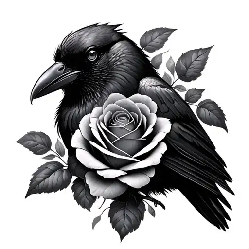 Crow And Rose