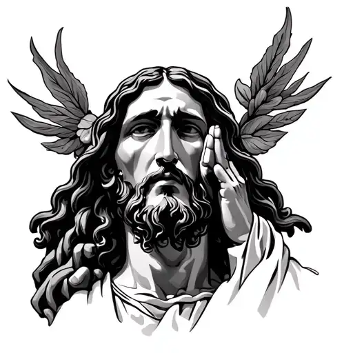 Jesus While Praying Hands Holding