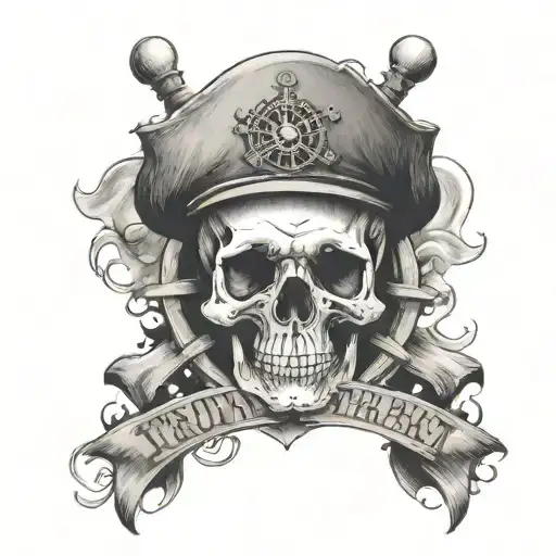 A Realistic Skull With A Ship Steering Wheel And The Phrase 'Truth Is Important' In A Banner