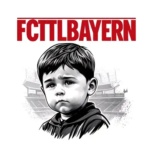 Little Boy Outside Of Footbalstadium Fc Bayern