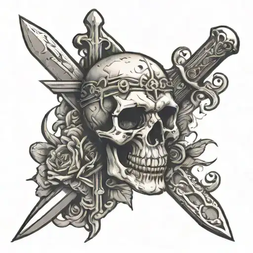 Skull And Scalpel Forming A Cross