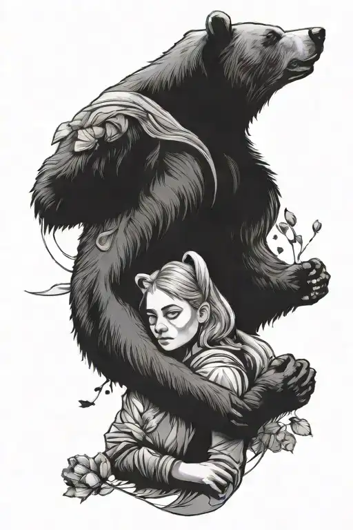 Bear And Girl Holding