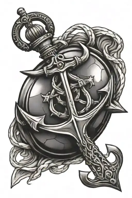 Soccer Ball Anchor Uruguay Pocket Watch