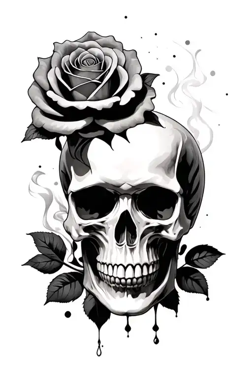 Skull Roses Smoke