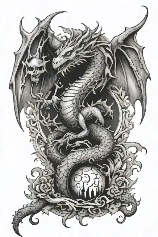 Dragon With Harry Potter Deathky Hollows With Greek Heritage
