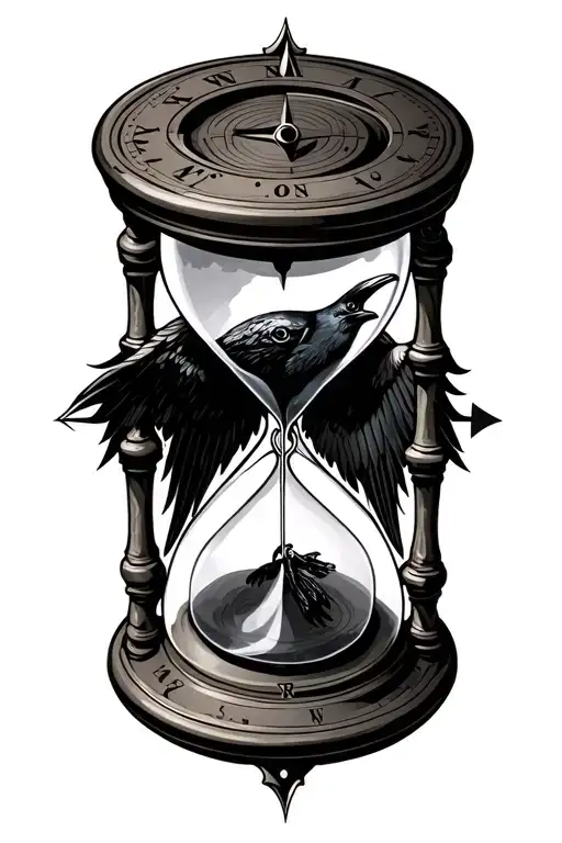 Hourglass Compass Raven