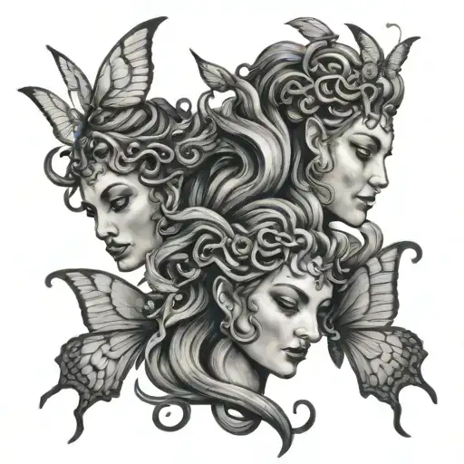 Medusa Butterflies Sea Mountains Incorporate God