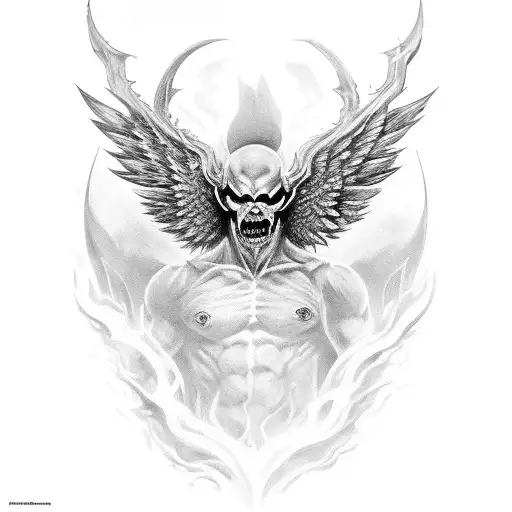 Dark Manly Demon With Wings