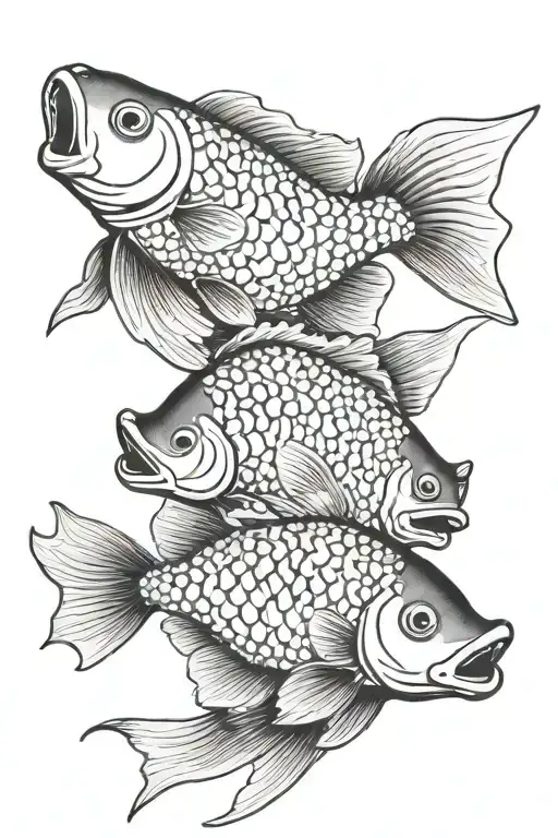 Three Koy Fish Swimming