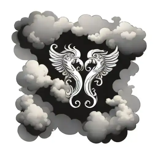 Gemini Symbol Within The Clouds