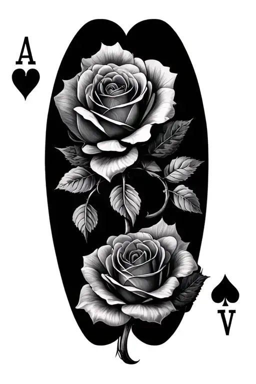 Ace Of Cards And Roses