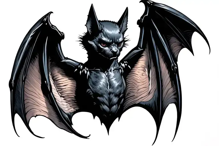 Bat With Spread Wings