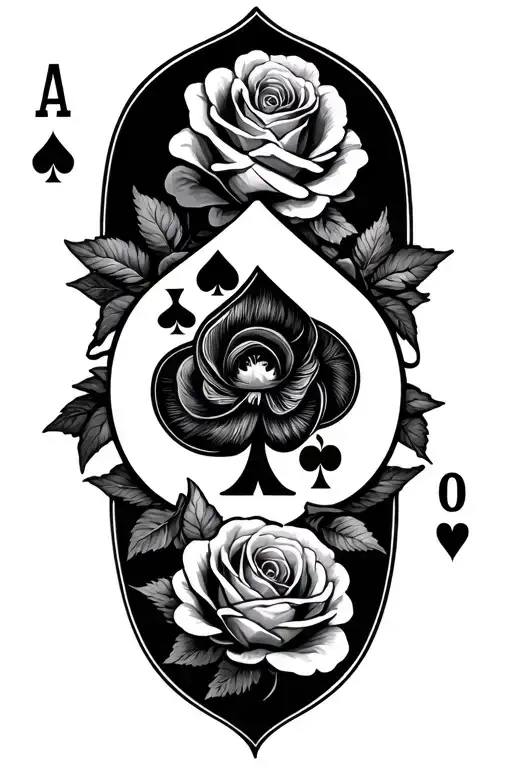 Ace Of Cards Surrounded By Roses