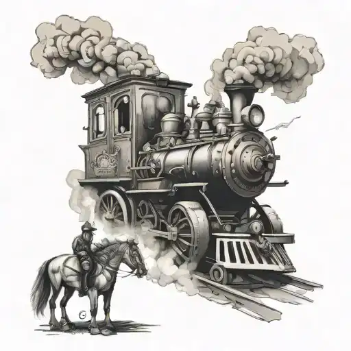 Fire Department Old Steam Engine With Horses Breaking Free