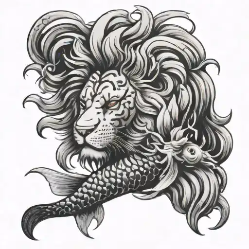 Lion And Koi Fish