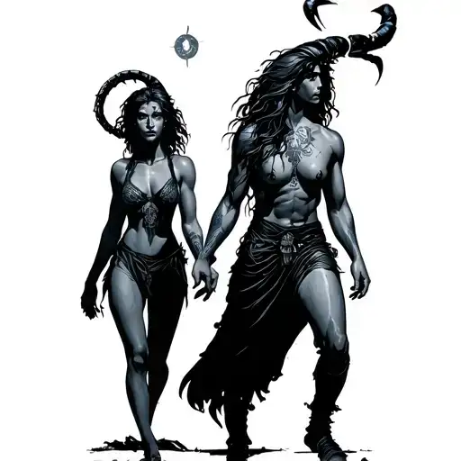 Aquarius Woman And Scorpio Man Walking