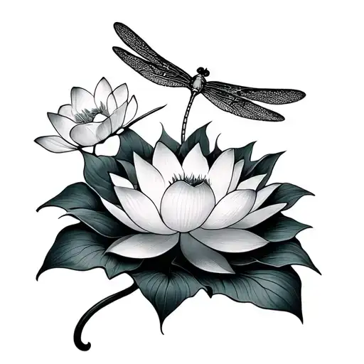 Lotus And Dragonfly