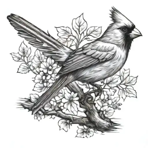 Realistic Cardinal Perched