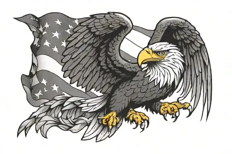 American Flag A Eagle