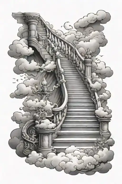 Heaven Staircase With Clouds